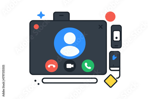Modern dark mode user interface screen for video calling application controls