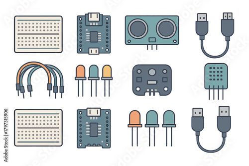 Essential electronic components for robotics prototyping and DIY projects