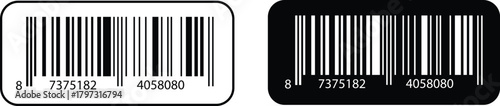 Realistic barcode vector icon. Fake line barcode icon design, price, and product detail code. bar code for product and sales. Product barcode scanner. simple fake bar code. Vector illustration