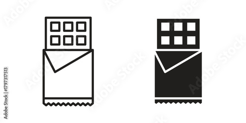 Chocolate icon flat and stroke collection for ui ux work.