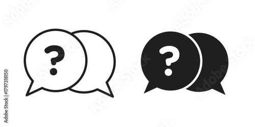 Comment question icon flat and stroke collection for ui ux work.