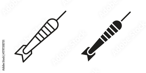 Dart icon flat and stroke collection for ui ux work.