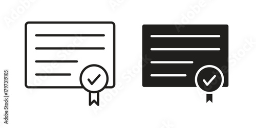 Diploma icon flat and stroke collection for ui ux work.