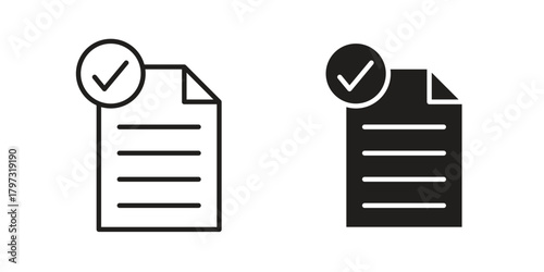 Document accept icon flat and stroke collection for ui ux work.