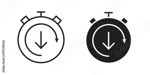 Down time icon flat and stroke collection for ui ux work.