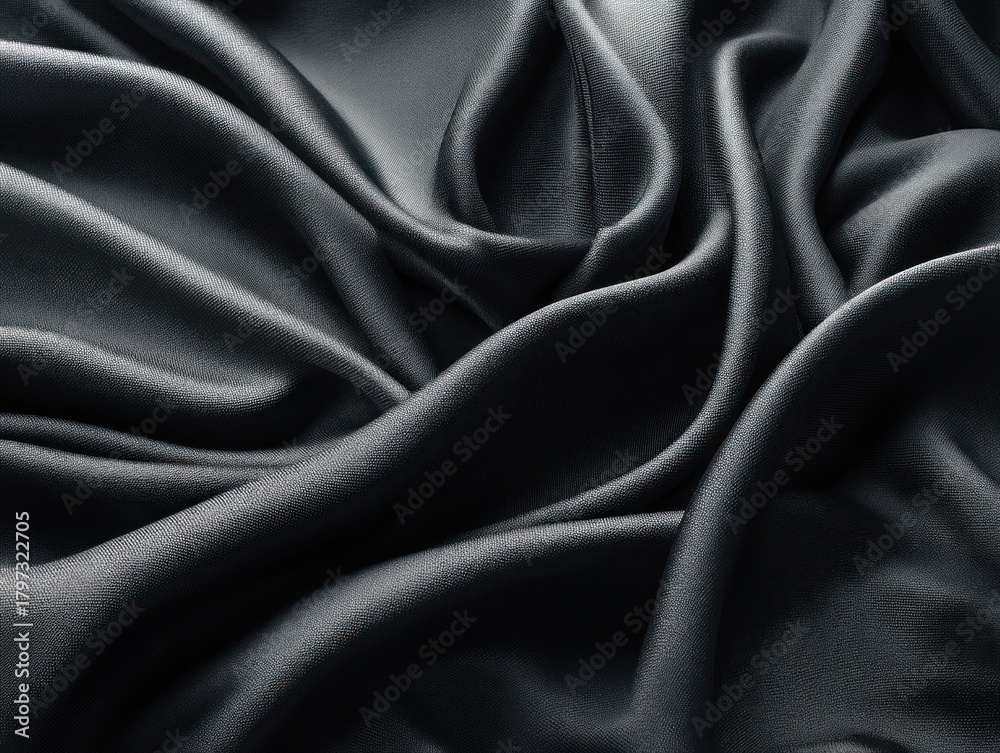 Obraz premium Black silk fabric texture
