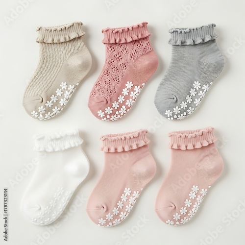 Wallpaper Mural Collection of comfy baby socks with anti-slip flower grippers. Torontodigital.ca