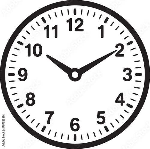 Analog clock icon showing ten minutes past ten for time management