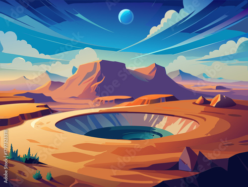 crater vector illustration