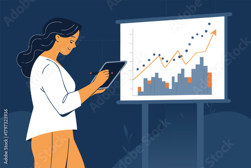-woman-analyzing-stock-market-graph-on-tablet-besi.eps