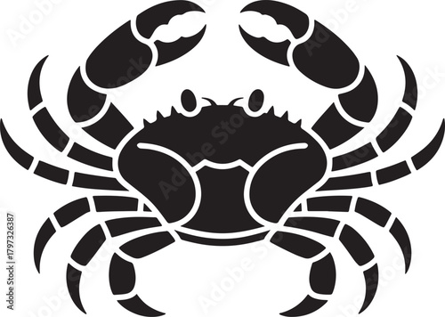 crab with claws marine animal Simple graphic illustration