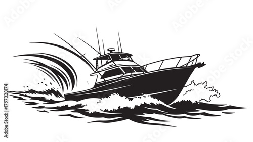 Dynamic silhouette of two rowers racing in a canoe, capturing the spirit of teamwork and adventure, perfect for sports and recreation themes, conveying strength and determination