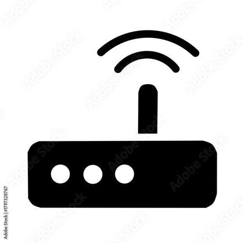 Black Wireless Router Icon