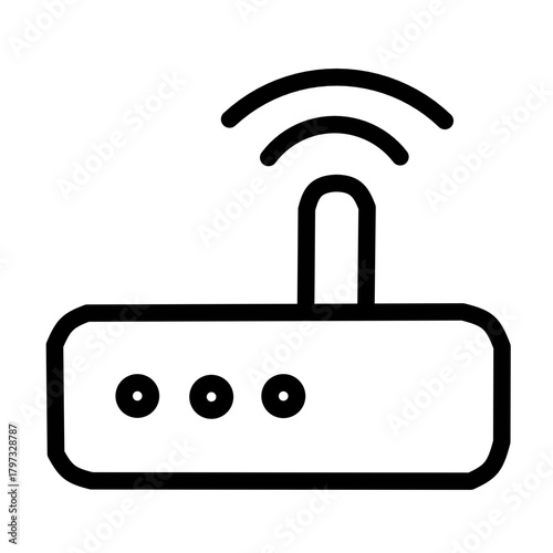 Black Outline Wireless Router Icon