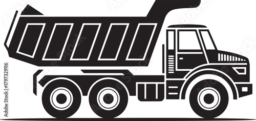 Heavy duty dump truck icon construction site transport vehicle