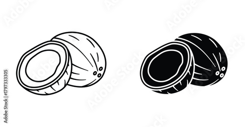 Coconut icon graphic design. Vector icon illustrations