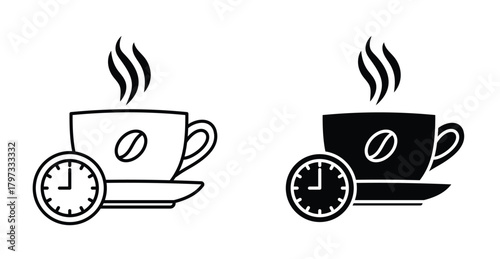Coffee time icon graphic design. Vector icon illustrations
