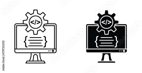 Compile icon graphic design. Vector icon illustrations