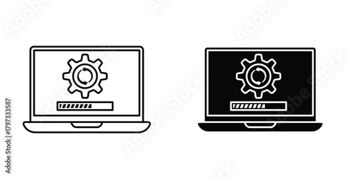 Computer system update icon graphic design. Vector icon illustrations