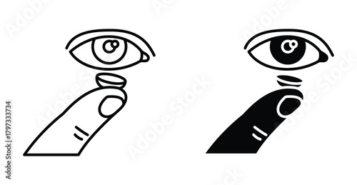 Contact lens icon graphic design. Vector icon illustrations