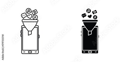 Content curation icon graphic design. Vector icon illustrations