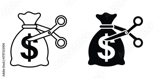 Cost cutting icon graphic design. Vector icon illustrations