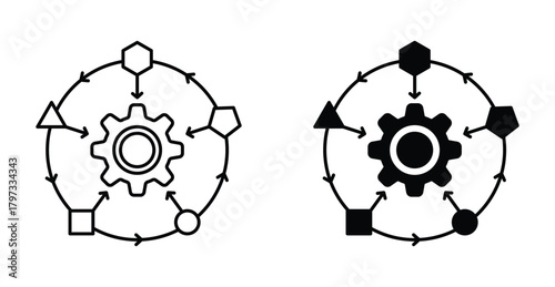 Dependency icon graphic design. Vector icon illustrations