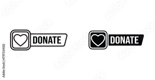 Donate button icon graphic design. Vector icon illustrations