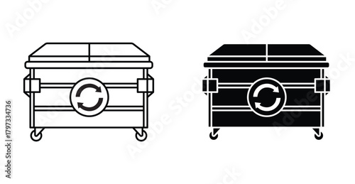 Dumpster icon graphic design. Vector icon illustrations