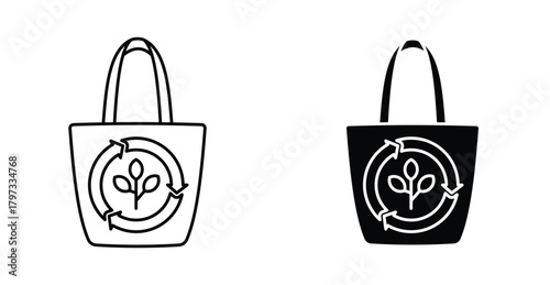 Eco bag icon graphic design. Vector icon illustrations