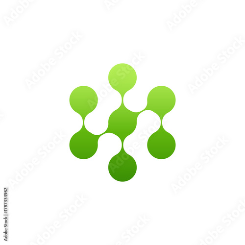 Biotech green Atom Medical Business Gradient, Soft, Abstract Logo