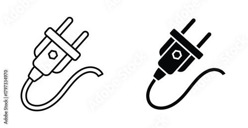 Electric plug icon graphic design. Vector icon illustrations