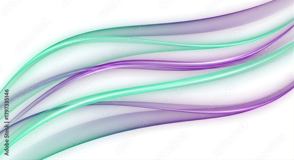 Obraz premium Colorful Abstract Flowing Lines Background – Soft Purple and Green Wave Design