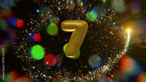 Happy birthday countdown made of balloons