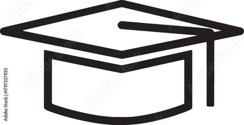 Flat graduation hat vector icon for education