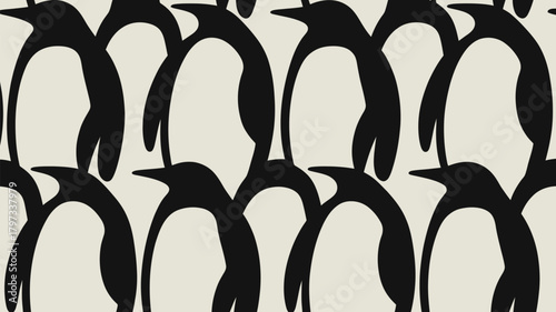 Charming penguin pattern adds playful style, ideal for children's products, textiles, wallpaper, or a whimsical accent for fashion or home decor designs