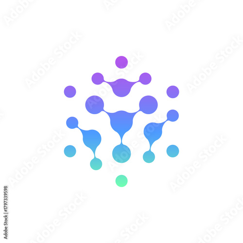 Neuron Network Science Business hexagon, Organic, Logo