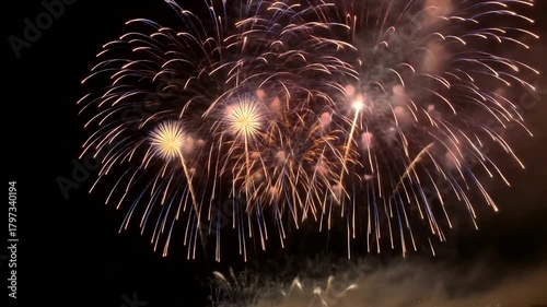 Spectacular Fireworks Display Lighting Up the Night Sky with Vibrant Colors.