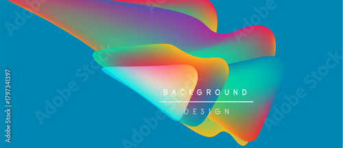 Abstract fluid shapes blend vibrant colors. Background features text background design. Modern, dynamic visual composition.