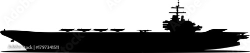 Warship navy  silhouette vector illustration
