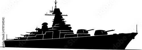 Warship navy  silhouette vector illustration