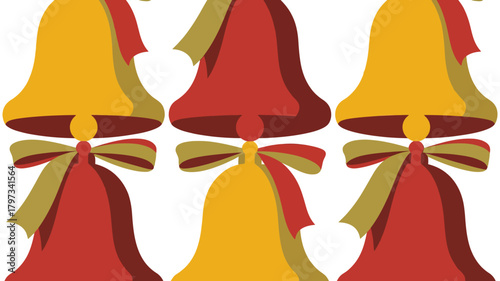 Christmas bells ringing in the holiday season with festive gold and red colors perfect for cards, invitations, or social media posts during December