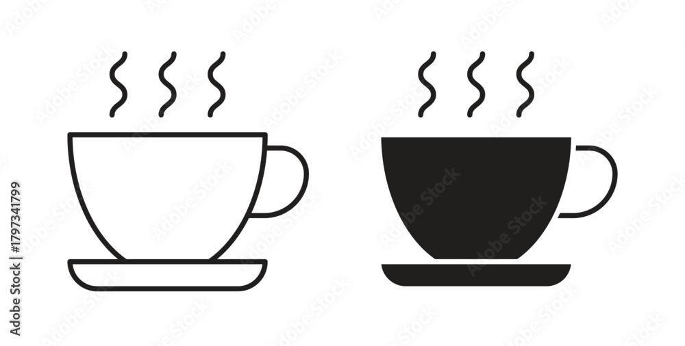 Obraz premium Coffee icon in simple flat trend modern graphic design abstract logotype element