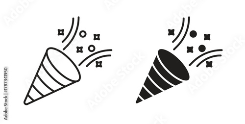 Confetti icon in simple flat trend modern graphic design abstract logotype element