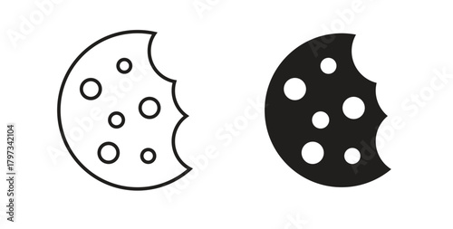 Cookie icon in simple flat trend modern graphic design abstract logotype element