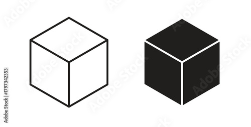 Cube icon in simple flat trend modern graphic design abstract logotype element