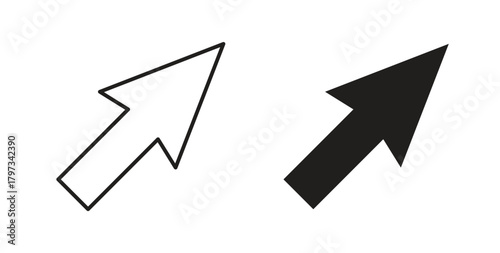 Cursor icon in simple flat trend modern graphic design abstract logotype element