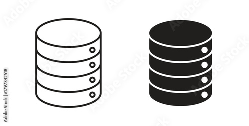 Database icon in simple flat trend modern graphic design abstract logotype element