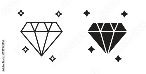 Diamond icon in simple flat trend modern graphic design abstract logotype element