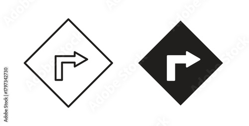 Directions icon in simple flat trend modern graphic design abstract logotype element